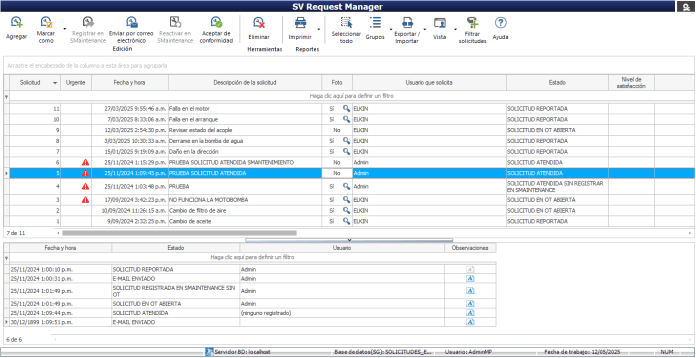 svision administrador solicitudes